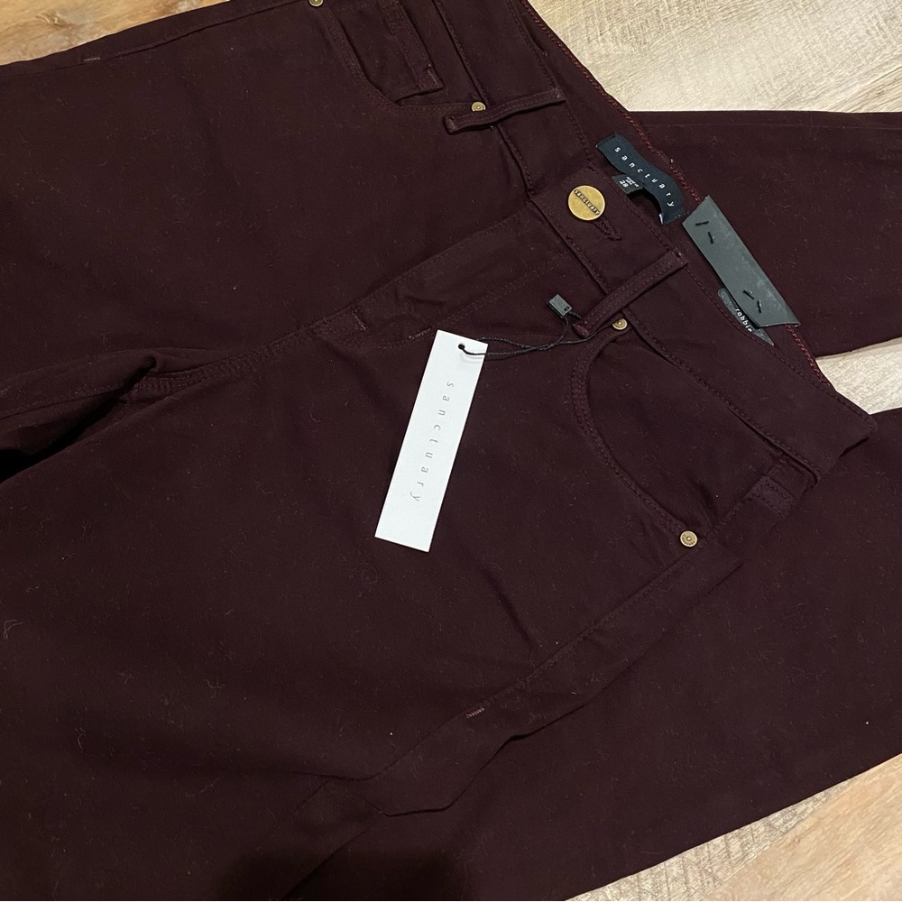 NWT- Sanctuary- Burgandy High Rise Pants- Size28